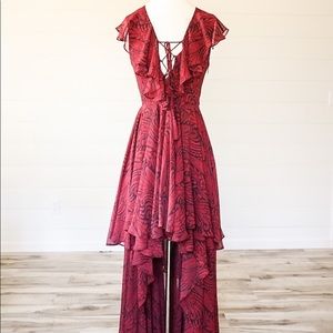 The jet set diaries NWT Oxblood paisley dress